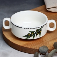 Супница с ручками керамическая «Приятного аппетита», 10.5 х 5 см, 220 мл, цвет белый Супница с ручками керамическая «Приятного аппетита», 10.5 х 5 см, 220 мл, цвет белый