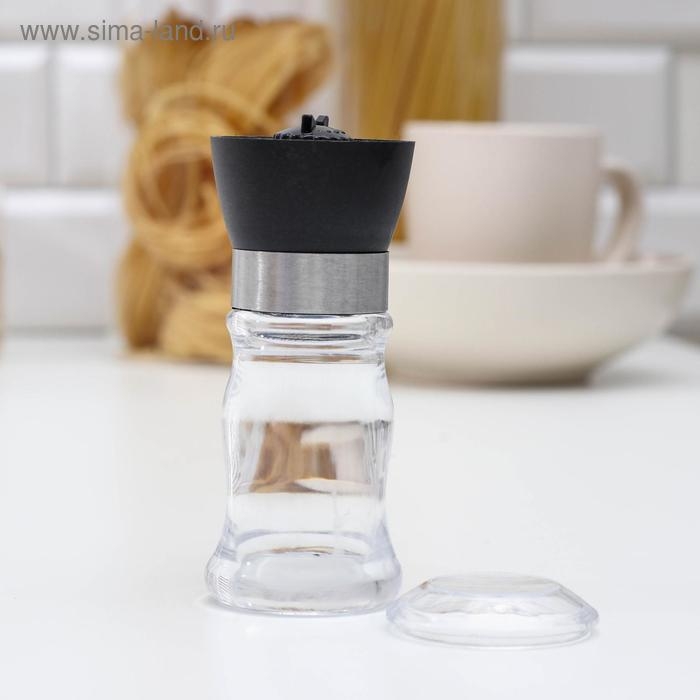 Мельница для специй Доляна &laquo;Рэйн&raquo;, 12&times;5 см, керамический механизм, цвет прозрачный