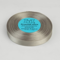 Лента атласная, 12 мм &times; 33 &plusmn; 2 м, цвет светло-серый №003