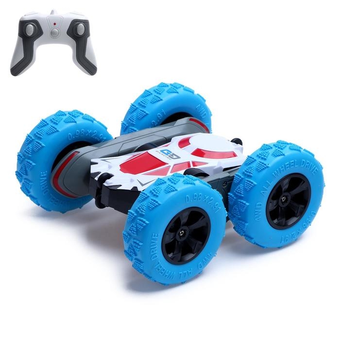 Машина-перевёртыш радиоуправляемая &laquo;Трюкач&raquo;, работает от аккумулятора, цвет синий