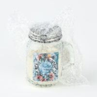 Новогодняя свеча в баночке с ручкой &laquo;Новый год: Счастливого нового года&raquo;, аромат вишня, 7 х 8,5 х 5 см