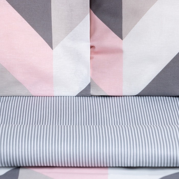 Постельное бельё Этель Дуэт Pink illusion 143х215 см - 2 шт, 220х240 см, 70х70 см -2 шт, бязь 125 г/м2