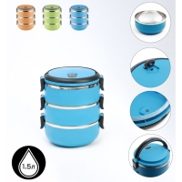 Ланч-бокс "Доляна", 1.5 л, 3 тарелки, сохраняет тепло 3 ч, 16 х 19 см, микс Ланч-бокс "Доляна", 1.5 л, 3 тарелки, сохраняет тепло 3 ч, 16 х 19 см, микс