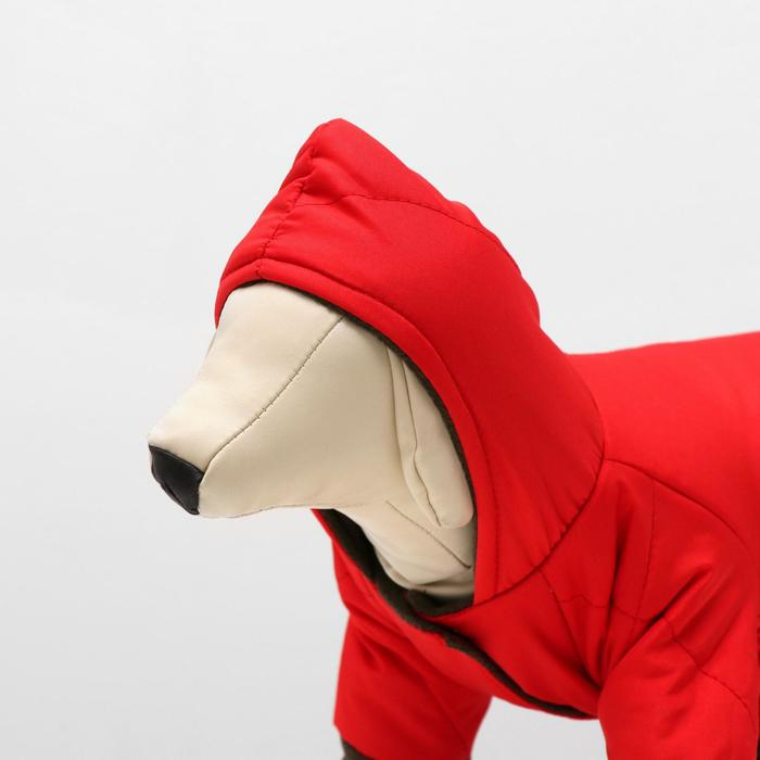 Комбинезон зимний для животных, L (ДС 28-30, ОГ 40-44 см, ОШ 32 см), красный