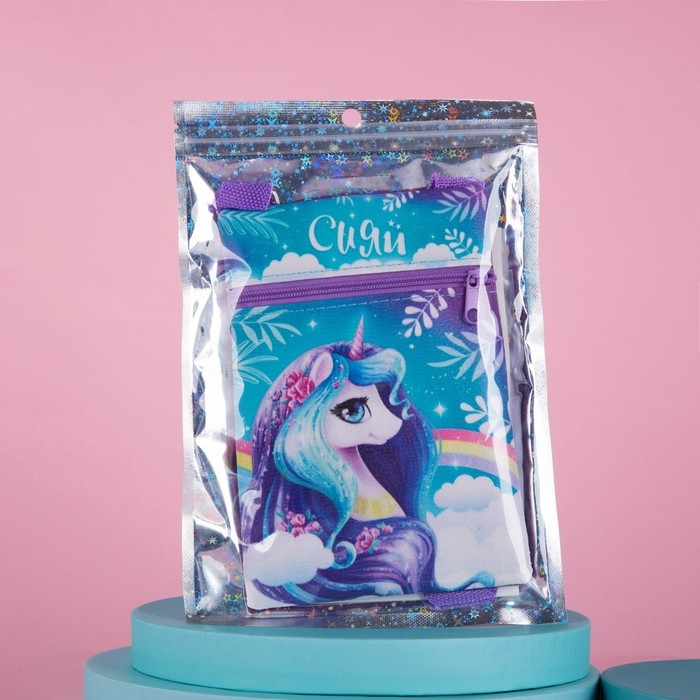 Подарочный набор для девочки &laquo;Сияй&raquo;, сумка, набор резинок, блокнот, тату