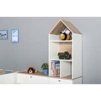 Шкаф в детскую Эйп 13.14, 530х415х1838, Белый/Дуб белый