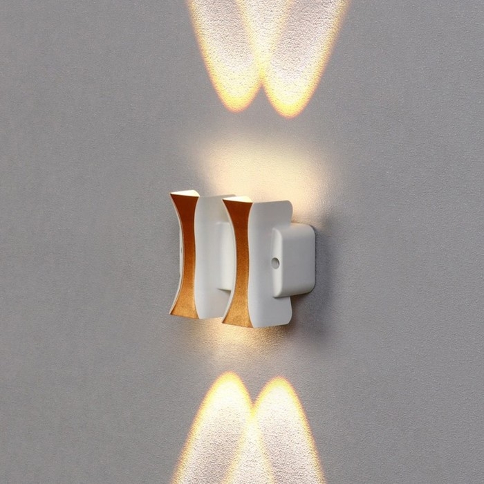 Светильник фасадный &laquo;Элегант&raquo;, FSD-043, 4 Вт, 3000К, 2 луча, IP65, 220 В, пластик, белый