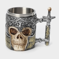 Кружка из нержавеющей стали &laquo;Череп с мечом. Хэллоуин&raquo;, 400 мл, цвет серебристый