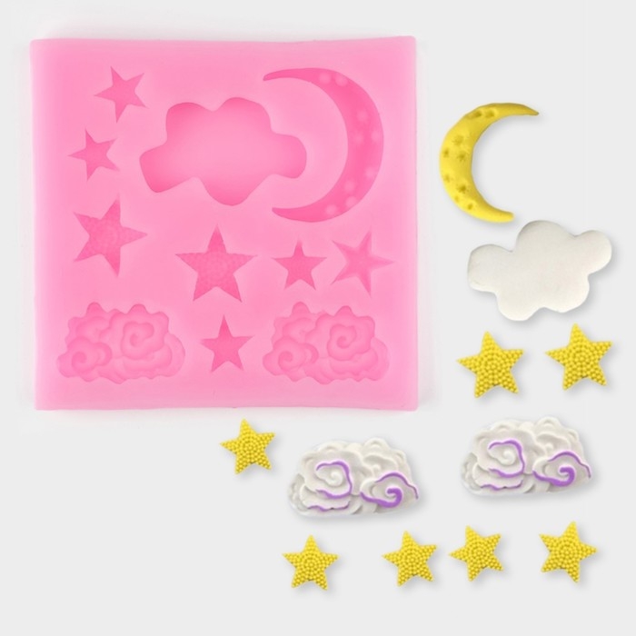 Молд &laquo;Ночь&raquo;, силикон, 8,3&times;8,7 см, цвет МИКС