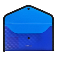 Папка-конверт на кнопке 260 х 140мм (Travel), 550 мкм, ErichKrause "Diamond Total Blue", обшитая, тиснение, непрозрачная, синяя Папка-конверт на кнопке 260 х 140мм (Travel), 550 мкм, ErichKrause "Diamond Total Blue", обшитая, тиснение, непрозрачная, синяя