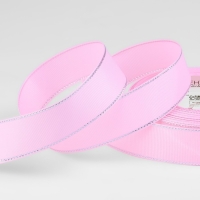 Лента репсовая &laquo;Серебряные нити&raquo;, 25 мм &times; 23 &plusmn; 1 м, цвет светло-розовый №004