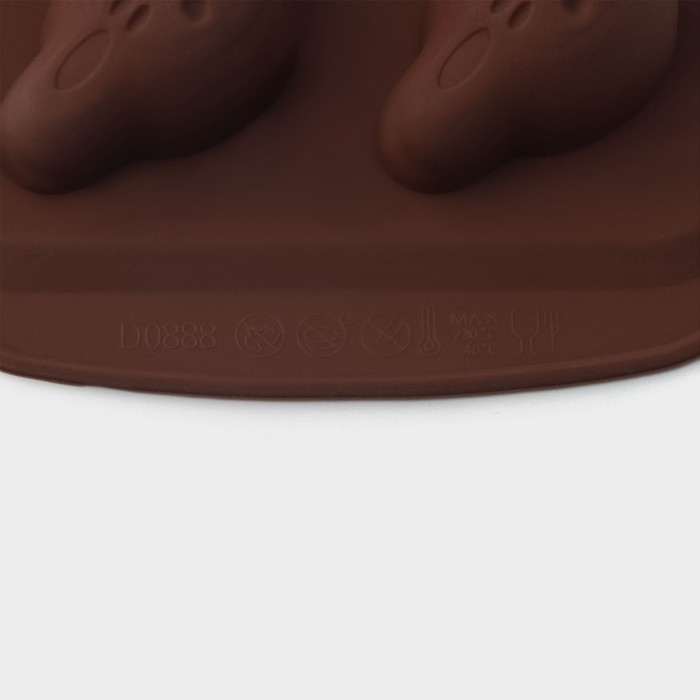 Форма для конфет и шоколада Доляна &laquo;Крик&raquo;, силикон, 21&times;11&times;2 см, 10 ячеек, цвет коричневый