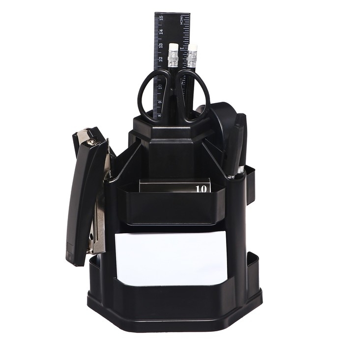 Набор настольный Dolce Office, 17 предметов, вращающийся, чёрный Набор настольный Dolce Office, 17 предметов, вращающийся, чёрный