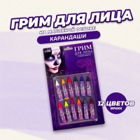 Грим &laquo;Карандаши для лица&raquo;, 12 цветов по 0,9 г