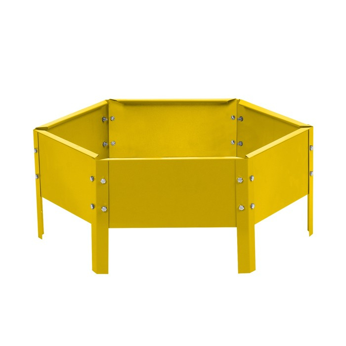 Клумба оцинкованная, d = 60 см, h = 15 см, жёлтая, Greengo Клумба оцинкованная, d = 60 см, h = 15 см, жёлтая, Greengo