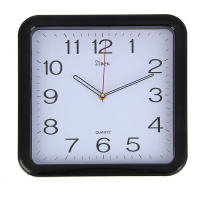 Часы настенные, интерьерные, 29 × 29 см, бесшумные, черные Часы настенные, интерьерные, 29 × 29 см, бесшумные, черные