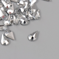 Декор для творчества пластик "Стразы капля. Серебро" набор 100 шт 0,8х1,3 см Декор для творчества пластик "Стразы капля. Серебро" набор 100 шт 0,8х1,3 см