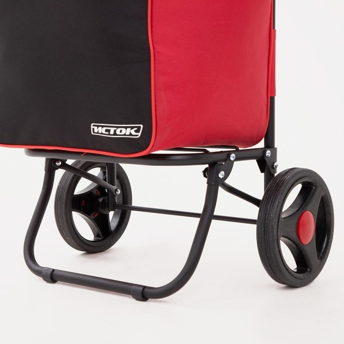 Сумка-тележка хозяйственная на шнуре, цвет чёрный/красный Сумка-тележка хозяйственная на шнуре, цвет чёрный/красный