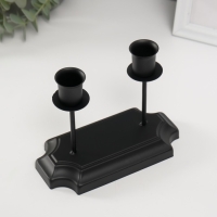 Подсвечник металл на 2 свечи "Аристотель" чёрный d=2,5 см 8х16х12 см