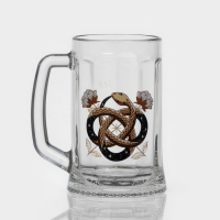 Кружка стеклянная для пива «Золотые змейки», 500 мл, МИКС Кружка стеклянная для пива «Золотые змейки», 500 мл, МИКС
