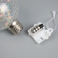 Елочный шар &laquo;Ледяной шар&raquo; d=8 см, 1 LED, LR44x3 (в комплекте), свечение тёплое белое