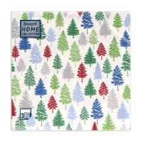 Новогодние салфетки бумажные Home Collection Сlassic &laquo;Разноцветные ёлочки&raquo;, 3 слоя, 33х33 см, 20 шт