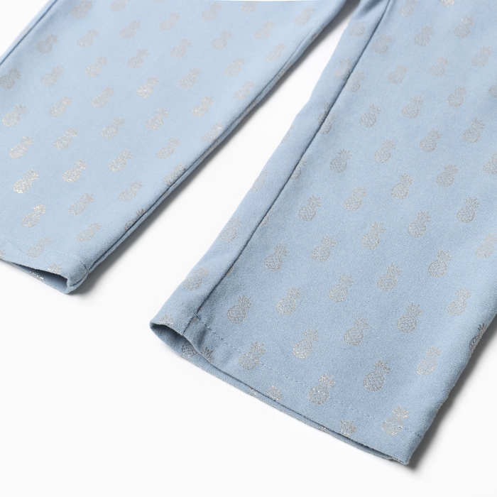 Пижама детская из фланели (рубашка, брюки) KAFTAN "Ананасы", рост 110-116, голубой