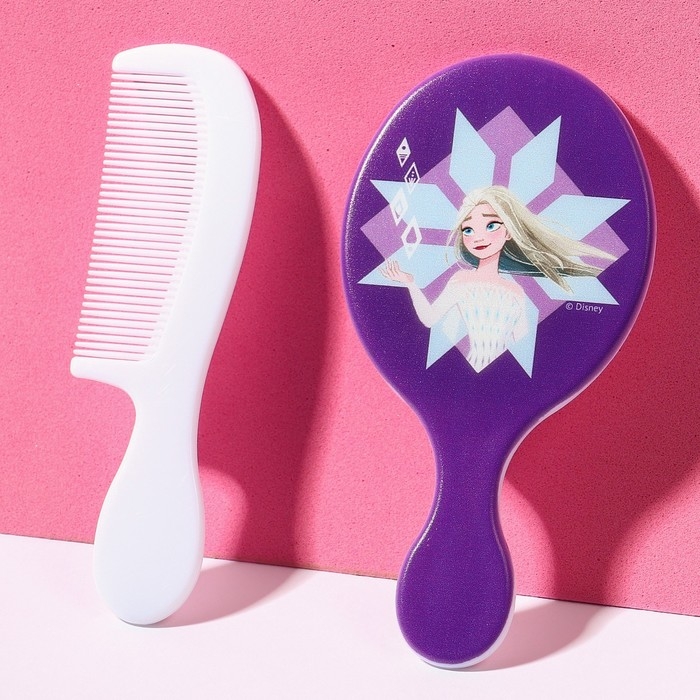 Подарочный набор: расческа и зеркало Подарочный набор: расческа и зеркало "Сказка рядом", Холодное сердце