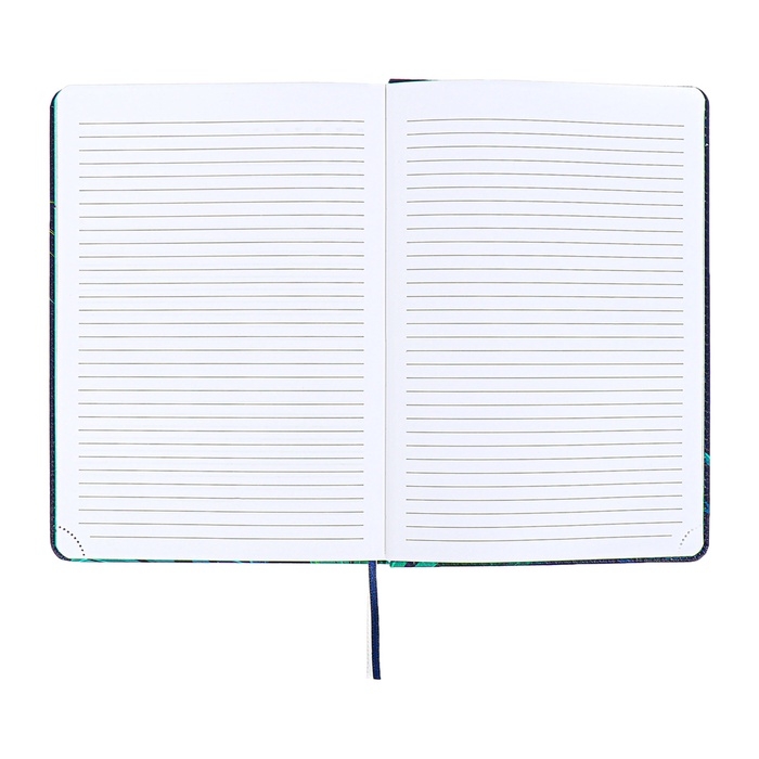 Ежедневник недатированный A5 136 листов кожзам deVENTE. Botanic, твердая обложка с поролоном, перфорация, ляссе, блок 70, синий