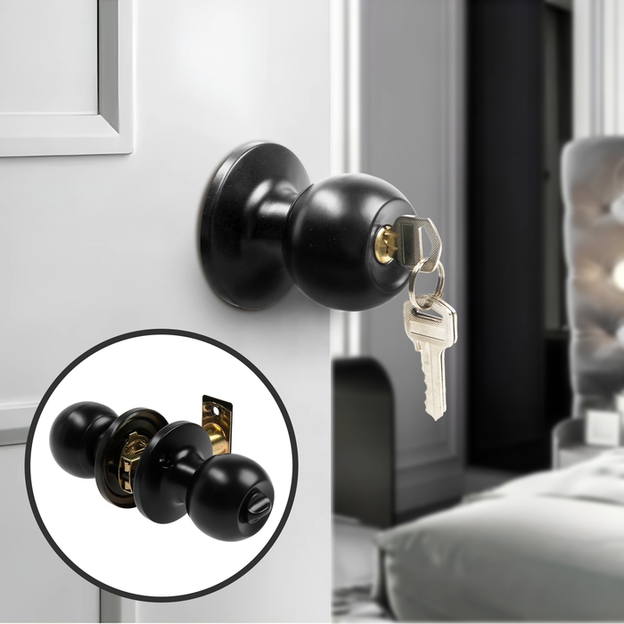 Защелка 1303, с ключом, цвет матовый черный Защелка 1303, с ключом, цвет матовый черный