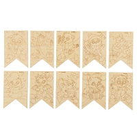 Новогодняя роспись по дереву &laquo;Новый год! Новогодние флажки&raquo;