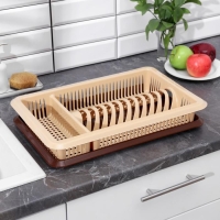 Сушилка для посуды с поддоном &laquo;Лилия&raquo;, 48&times;30,5&times;8,5 см, цвет МИКС