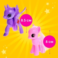 Набор пони «Милашка» 2 шт., с аксессуарами, цвета МИКС Набор пони «Милашка» 2 шт., с аксессуарами, цвета МИКС