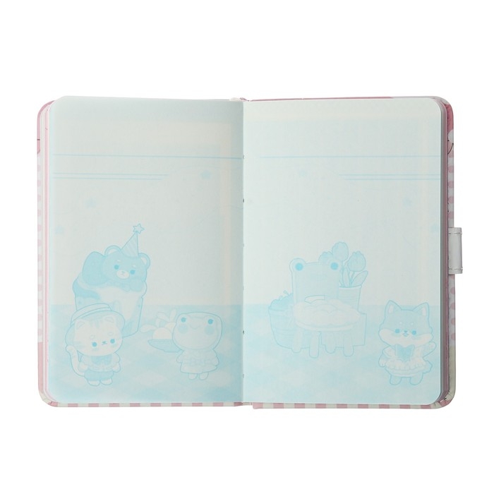 Записная книжка подарочная, А6, 112 листов, цветной блок, с фигурным хлястиком, обложка пвх, Зайка, МИКС