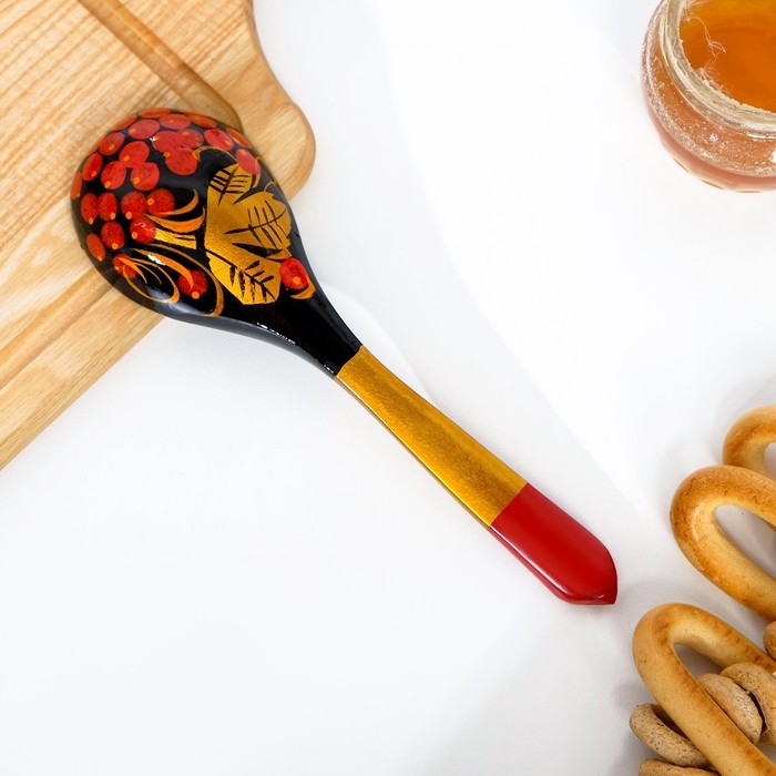 Ложка «Ягодка», салатная, 6×21, хохлома Ложка «Ягодка», салатная, 6×21, хохлома