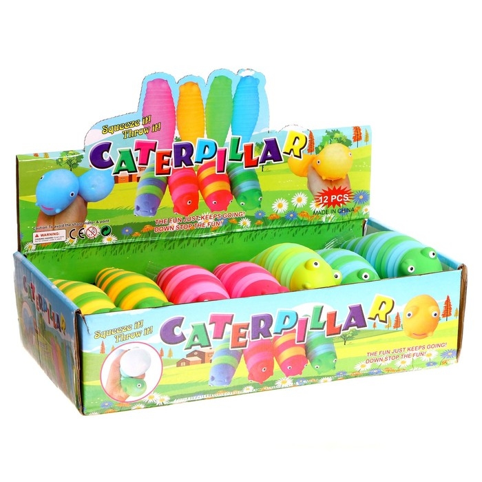 Мялка «Гусеница» с пастой, цвета МИКС Мялка «Гусеница» с пастой, цвета МИКС