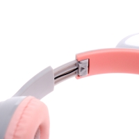 Наушники беспроводные &laquo;Котик&raquo;, звуковые и световые эффекты, складные, цвет серый