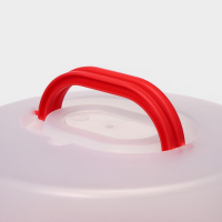 Тортовница с крышкой, съёмная подставка для пирожных, 11 ячеек, 30,5&times;21,5 см, цвет красный