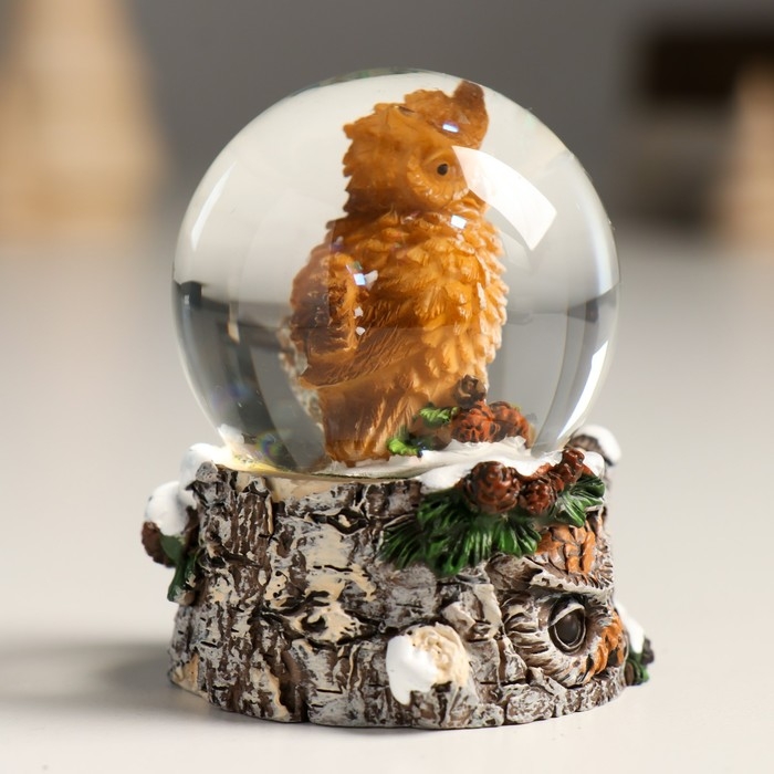 Сувенир полистоун водяной шар Сувенир полистоун водяной шар "Филин" 4,5х4,5х6,5 см