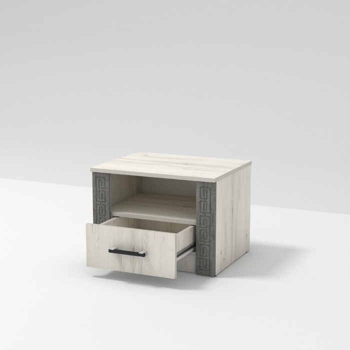 Тумба "Лабиринт", 550х435х400 прикроватная 554, Крафт Светлый, Серый Шпат