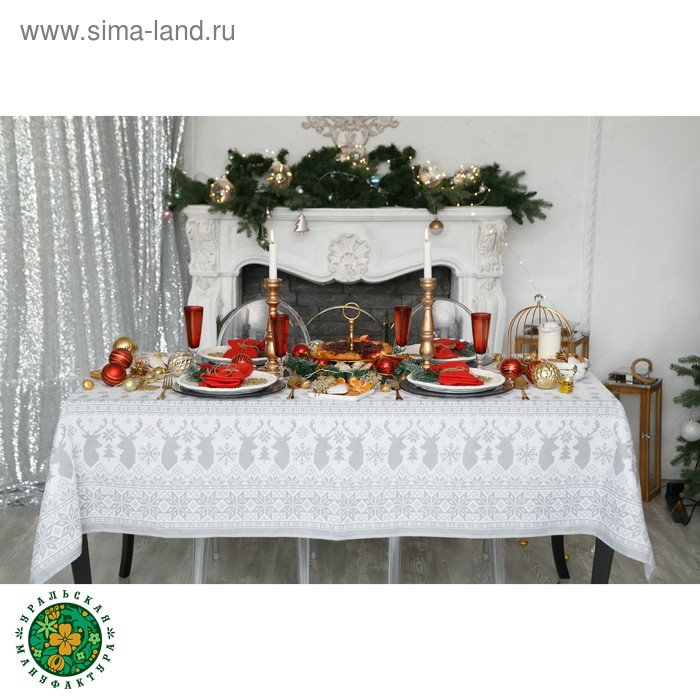 Скатерть Скатерть "Сканди стиль" 220х146 см, 100% хлопок, 164 г/м2