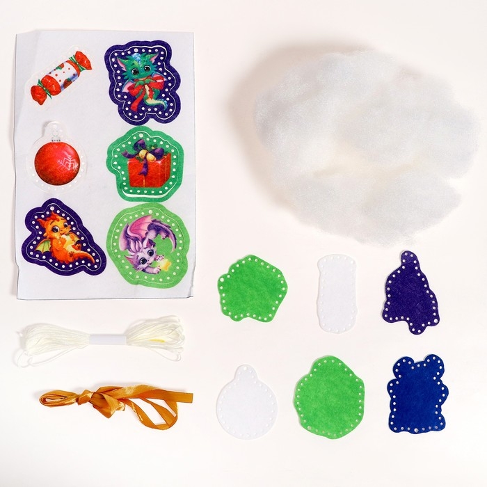 Набор для шитья. Игрушки из фетра своими руками на новый год «Драконы», новогодний набор для творчества Набор для шитья. Игрушки из фетра своими руками на новый год «Драконы», новогодний набор для творчества