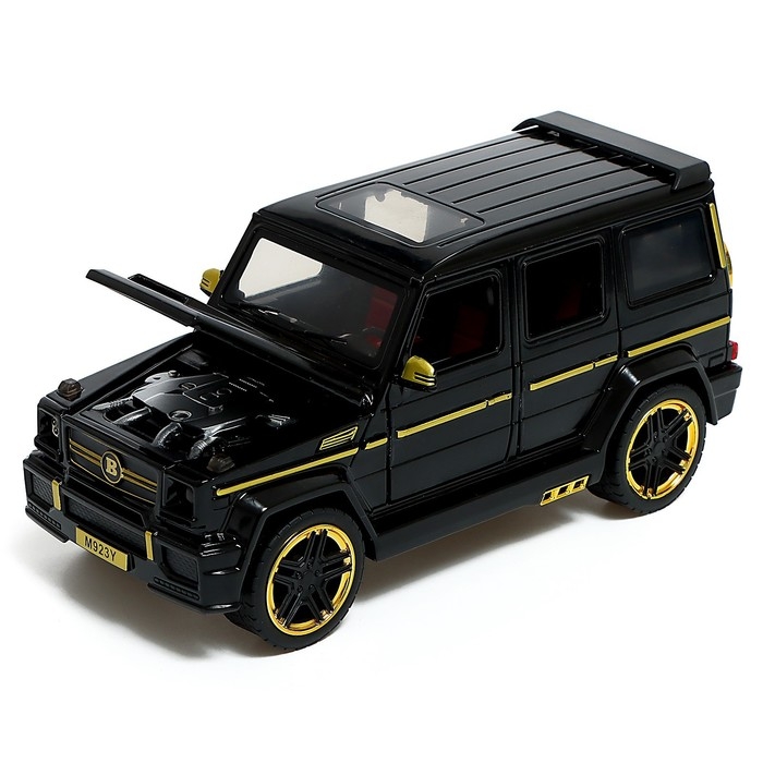 Машина металлическая, инерционная, 1:24, открываются двери, капот, багажник, цвет чёрный Машина металлическая, инерционная, 1:24, открываются двери, капот, багажник, цвет чёрный