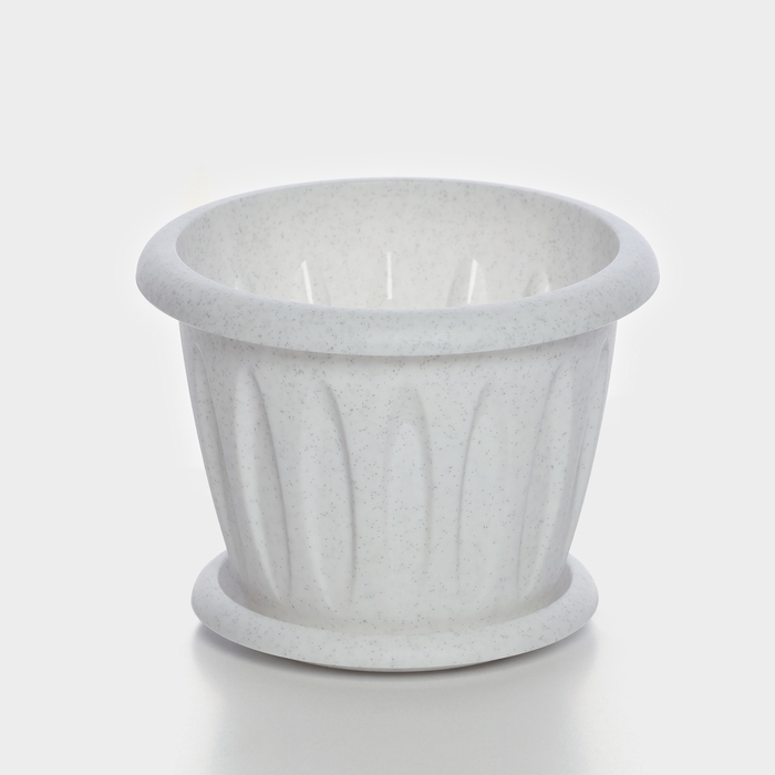 Горшок с поддоном «Фелиция», 900 мл, цвет мраморный Горшок с поддоном «Фелиция», 900 мл, цвет мраморный