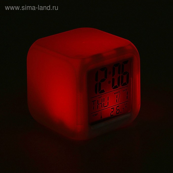 Часы - будильник Luazon LB-03, дата, температура, белый Часы - будильник Luazon LB-03, дата, температура, белый