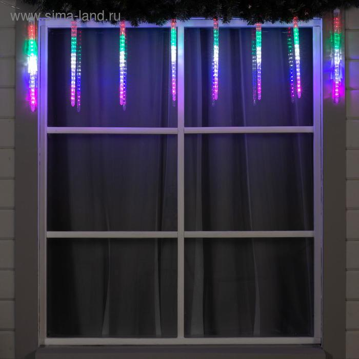 Гирлянда «Сосульки рифленые» 2.5 × 0.42 м, IP65, прозрачная нить, 288 LED, свечение мульти с эффектом стекания, 12 В Гирлянда «Сосульки рифленые» 2.5 × 0.42 м, IP65, прозрачная нить, 288 LED, свечение мульти с эффектом стекания, 12 В