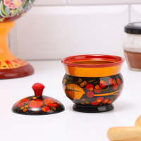 Солонка &laquo;Ягодка&raquo;, 7 х 7 см, хохлома