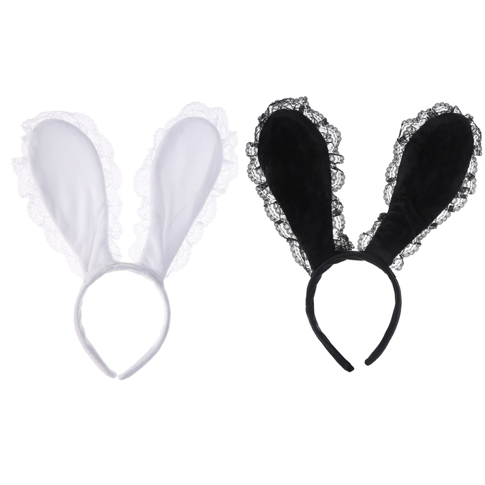 Карнавальный ободок «Зайка» с кружевом, МИКС Карнавальный ободок «Зайка» с кружевом, МИКС