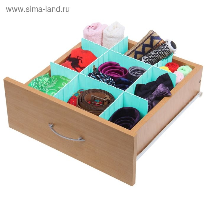 Органайзер - разделитель для ящиков, 37&times;7 см, 4 шт, цвет МИКС