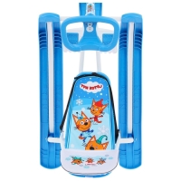 Снегокат &laquo;Тимка спорт 4-1 Три кота&raquo;, ТС4-1/ТК, со спинкой и ремнём безопасности, цвет голубой/белый